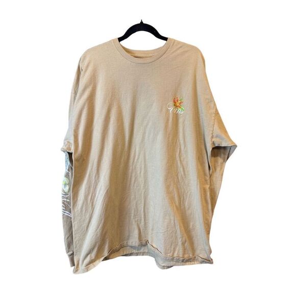 Vans Men's Fatal Floral Long Sleeve T-Shirt Small Beige Graphic Print Size XXL - Picture 1 of 12